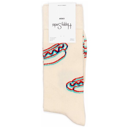 носки happy socks мужские носки с рисунками happy socks размер 36 40 черный оранжевый Носки Happy Socks Мужские носки с рисунками Happy Socks, размер 36-40, бежевый, красный