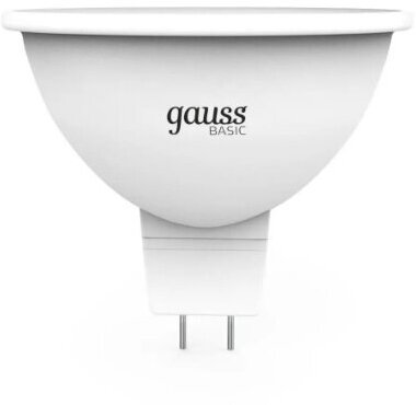 Лампа Gauss Basic MR16 6,5w 3000K GU5.3 LED теплый свет (10 штук)