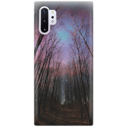 фото Ультратонкий силиконовый чехол-накладка для samsung galaxy note 10+ с принтом "тропа и звездное небо" gosso