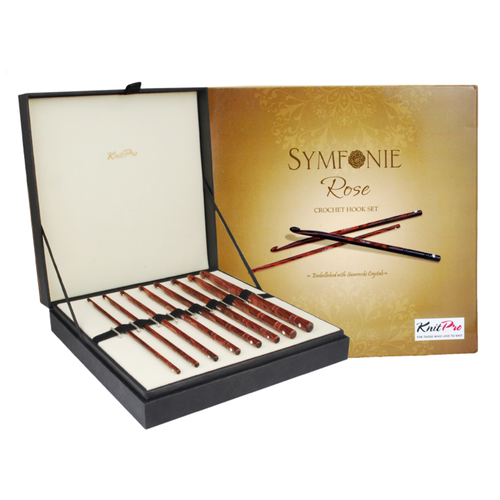 Набор крючков Knit Pro Symfonie Rose 20736, длина 15 см, коричневый крючки yarnart для вязания с силиконовой ручкой набор 1 2мм 2 5мм 3мм 3 5мм 4 5мм 7мм