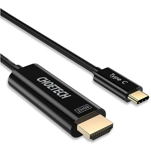 Кабель Choetech USB Type-C to HDMI Cable 1.8 м, цвет Черный (CH0019) cablecc80cm thunderbolt 3 usb c usb 3 1 type cmale to thunderbolt3 male 40gbps cable for pc