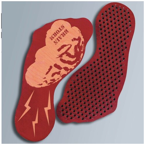 фото Доска для йоги садху с гвоздями в форме стопы мозг brainstorm - 3526 wood art