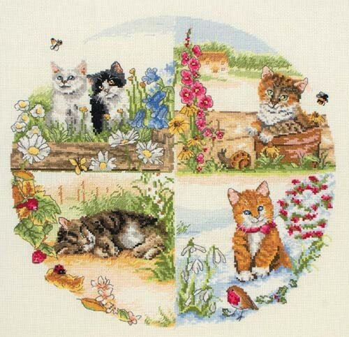 Набор для вышивания Anchor Cats And Seasons 30*30см, MEZ, PCE895