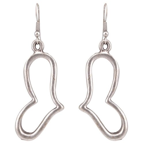 фото Серьги бижутерные сердечки (замок-крючок, бижутерный сплав, серебристый) 1-54856 otokodesign