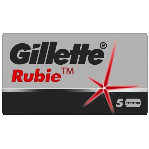 Gillette Сменные лезвия для безопасных бритв Rubie, платиновое покрытие, 5 шт лезвия gillette rubie platinum 20х5шт