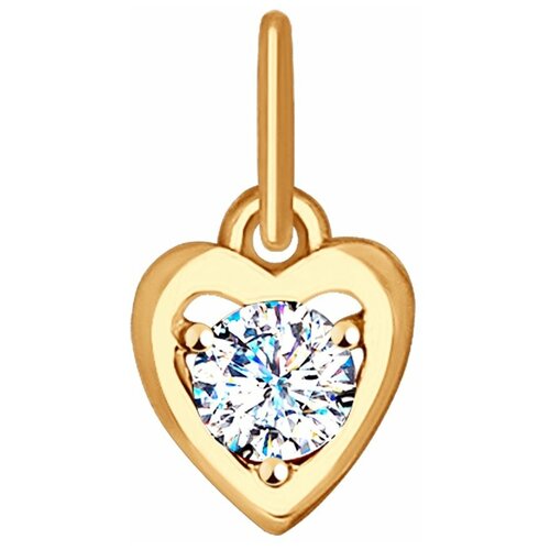 фото Sokolov подвеска в форме сердца из золота с фианитом 035236