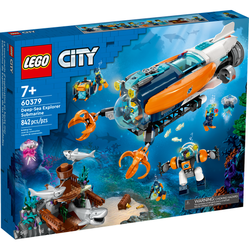 Конструктор LEGO City 60379 Deep-Sea Explorer Submarine, 842 дет. конструктор lego city 60264 океан исследовательская подводная лодка 286 дет