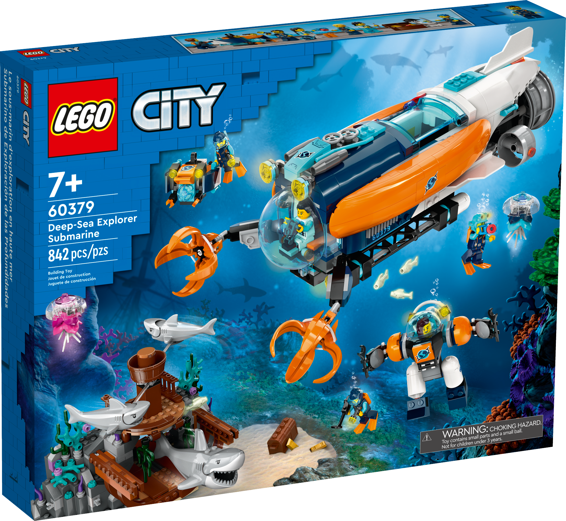 Конструктор LEGO City 60379 Deep-Sea Explorer Submarine, 842 дет.