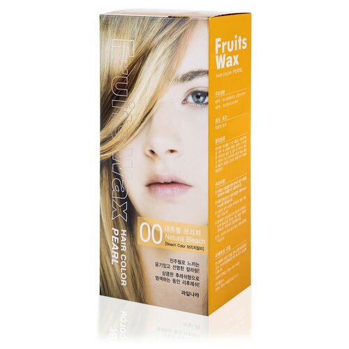 Welcos стойкая крем-краска для волос Fruits Wax Pearl Hair Color, 00 natural bleach, 120 мл