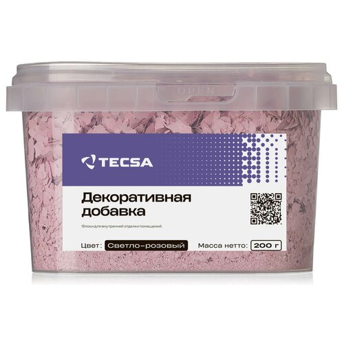Декоративная добавка для жидких обоев Tecsa, светло-розовый, 200 г.