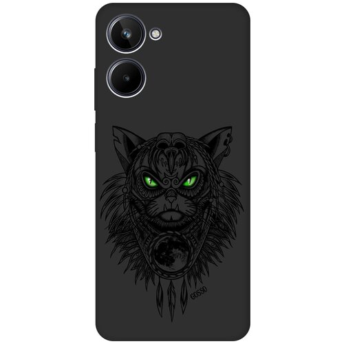 Матовый Soft Touch силиконовый чехол на Realme 10 4G, Рилми 10 4Г с 3D принтом Shaman Cat черный чехол книжка на realme 10 4g рилми 10 4г с 3d принтом shaman cat черный