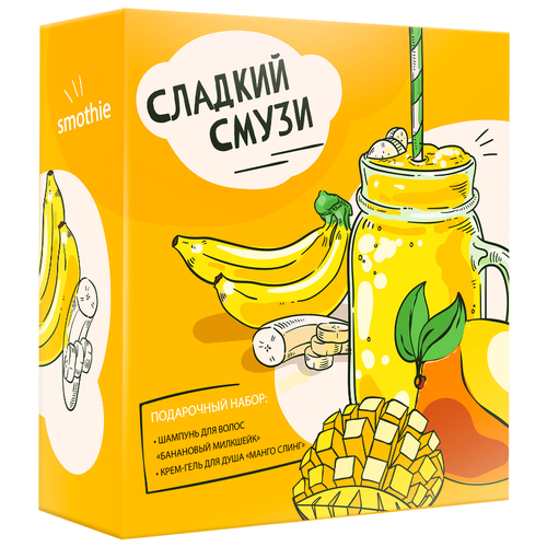 Подарочный набор особая серия шамп д/вол 240 мл, крем-гель д/д Манго 240 мл витэкс гель для душа банановый милкшейк 500 мл 2 шт
