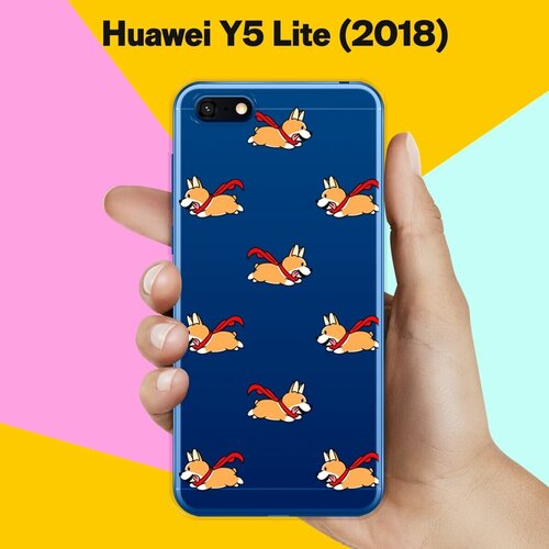 Силиконовый чехол Корги с шарфом на Huawei Y5 Lite (2018) силиконовый чехол корги лежит на huawei y5 lite 2018