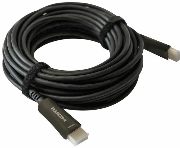 Кабель аудио-видео Digma HDMI 2.0 AOC, HDMI (m) - HDMI (m) , ver 2.0, 10м, GOLD, черный [bhp aoc 2.0-10]