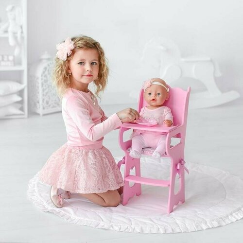 Игрушка детская: столик для кормления с мягким сидением, коллекция «Diamond princess» розовый каталка детская с мягким кожаным сидением со звуком