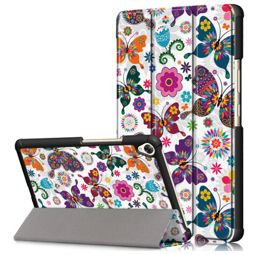 фото Чехол-подставка mypads для lenovo tab 4 7 / tab 7 essential (tb-7304f/x/i ) на пластиковой основе кожаный поворотный роторный оборотный с трансформацией в подставку (радужные бабочки)