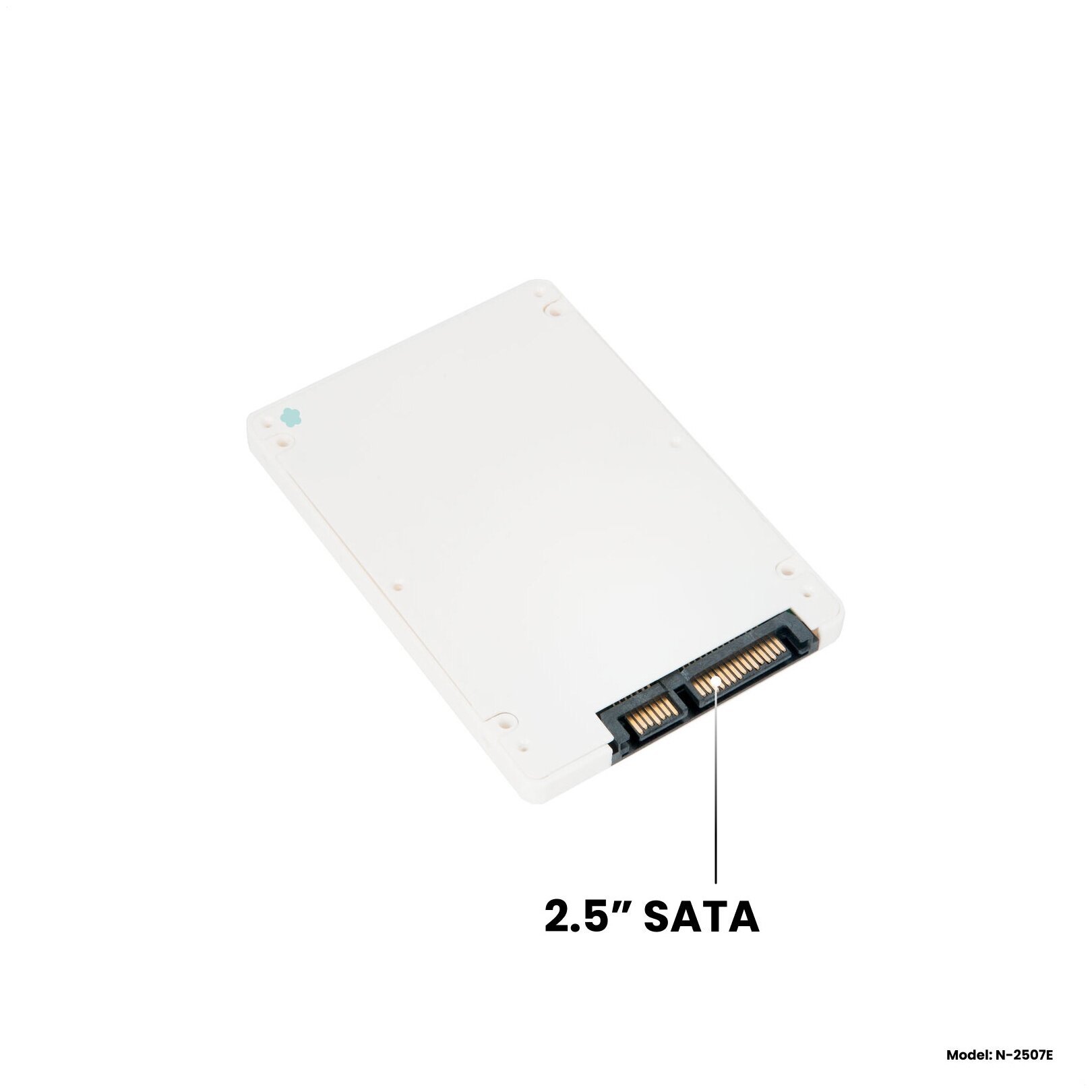 Адаптер-переходник для установки SSD M.2 SATA (B+M key) в пластиковый белый корпус (бокс) 2.5" SATA NFHK N-2507E