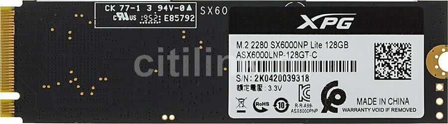 SSD накопитель A-DATA XPG SX6000 Lite 128Гб, M.2 2280, PCI-E x4, NVMe - фото №5