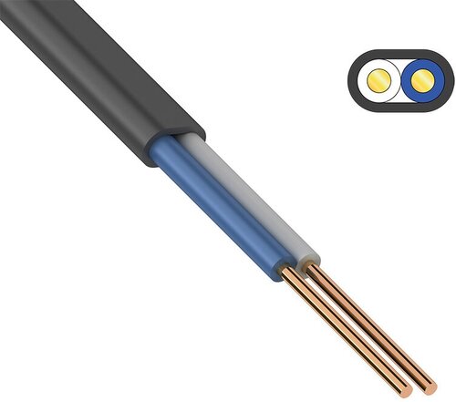 Кабель силовой медный ВВГ-Пнг(А)-LS 2x1,5 мм² 100 м, ГОСТ 31996-2012 ...