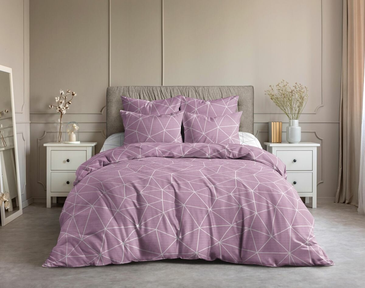 фото Пододеяльник "Ночь Нежна" поплин; Грань розовый