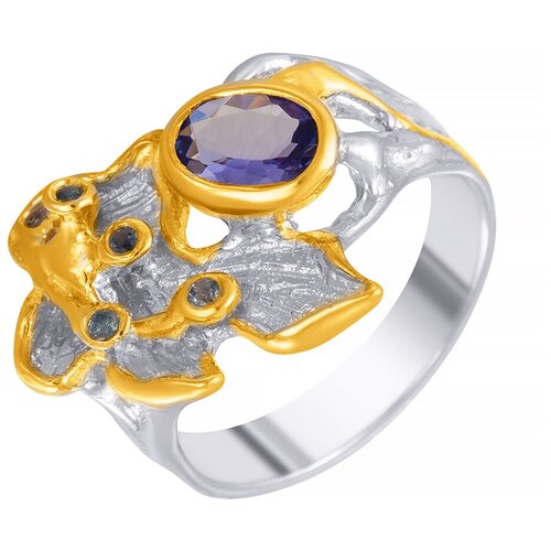 фото Element47 кольцо из серебра 925 пробы с танзанитами и сапфирами rrs845_ko_sm_ta_wj, размер 17.5