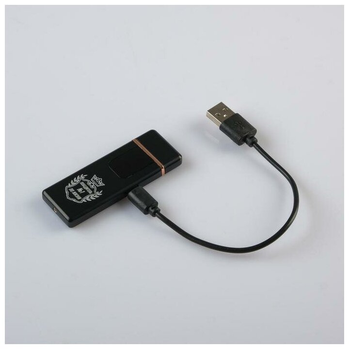 Зажигалка электронная "Победитель №1 по жизни", USB, спираль, 3 х 7.3 см, черная - фотография № 5