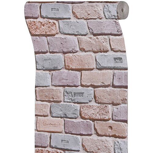 Бумажные обои Кирпичи 301-02 053х1005м розовыйсиреневыйсерый 1032₽