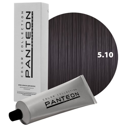 Panteon Color Collection Стойкая крем-краска для волос для профессионального применения, 5.10 тёмный-русый экстра пепельный panteon пантеон стойкая крем краска для волос 100 мл panteon 5 10 тёмно русый экстра пепельный