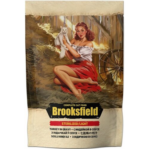 Влажный корм для кошек Brooksfield Sterilized/Light Cat Turkey Индейка в соусе 85 г