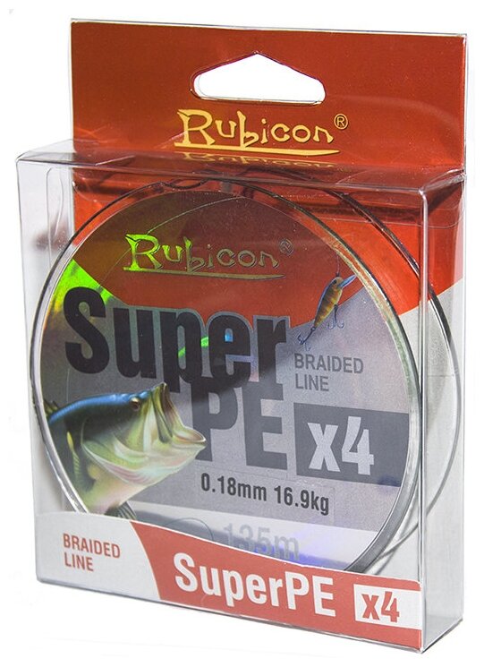 RUBICON Плетеный шнур RUBICON Super PE 4x 135m, dark green, d=0,12mm