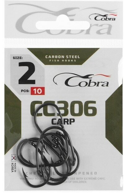 Крючки Cobra CARP сер CC306 разм 002