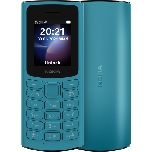 Телефон Nokia 105 (2023), 2 SIM, голубой кнопочный телефон nokia 105 ta 1428 dual sim eac charcoal