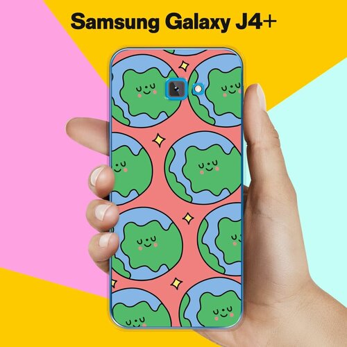 Силиконовый чехол на Samsung Galaxy J4+ Земля / для Самсунг Галакси Джей 4 Плюс 2018 силиконовый чехол на samsung galaxy j4 астронавт 8 для самсунг галакси джей 4 плюс 2018