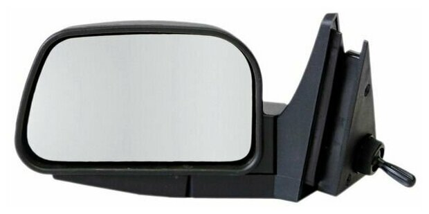 Зеркало боковое левое ВАЗ-2104 2105 2107 модель Т-7 Б с тросовым приводом регулировки с плоским противоослепляющим отражателем нейтрального тона. Без Обогрева.