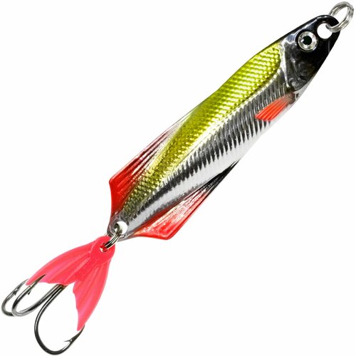 Блесна для рыбалки AQUA глюк 17,0g цвет 04 (серебро, желтый и красный металлик, черный), 1 штука