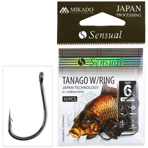 Mikado, Крючки Sensual Tanago W/Ring, №12, BN, 10шт. набор крючков mikado sensual tanago w ring 8 черный никель 10 шт