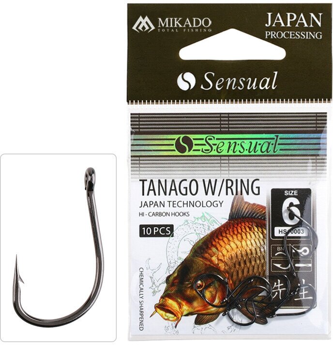 Крючки Mikado SENSUAL - TANAGO W/RING № 12 BN (с ушком)( 10 шт.) HS10003-12B