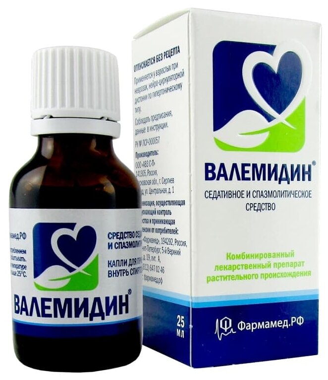 Изображение Валемидин капли д/вн. приема (спирт.) фл., 25 мл
