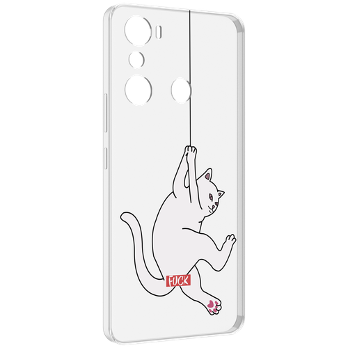 Чехол MyPads котяра-на-веревке для Infinix Hot 20i задняя-панель-накладка-бампер