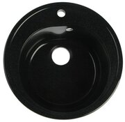 Мойка AGATA AG7C1, врезная, 500 х 180 мм, круглая, цвет черный