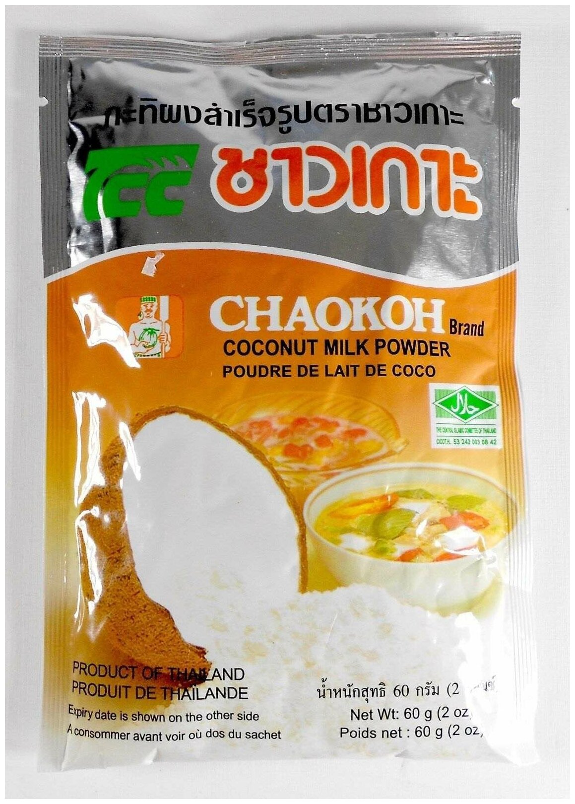 Chaokoh Сухое кокосовое молоко , 60 гр, CHAOKOH