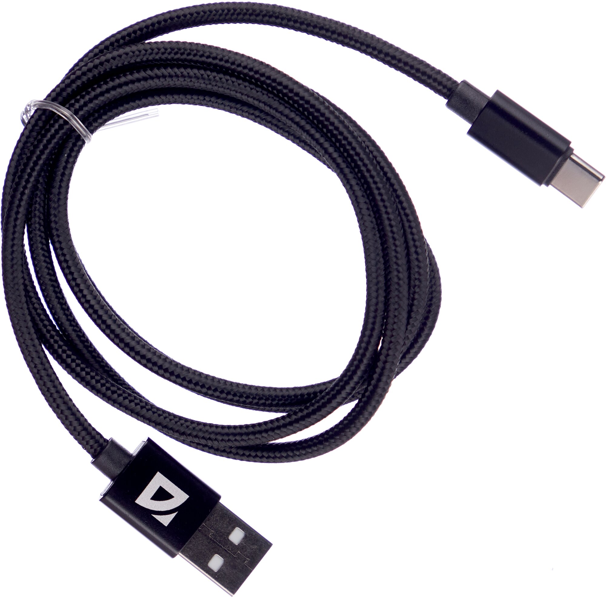 USB кабель Defender F85 TypeC черный, 1м, 1.5А, нейлон, пакет