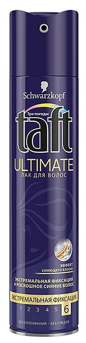 Тафт Лак для волос Ultimate, экстремальная фиксация 5+, 250 г, 250 мл