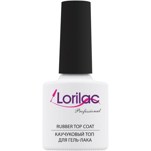 Lorilac Верхнее покрытие Rubber top coat, прозрачный, 10 мл aurelia верхнее покрытие soak off top coat прозрачный 10 мл