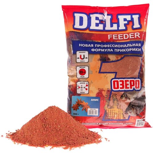 Прикормка DELFI Feeder, озеро, анис, 800 г