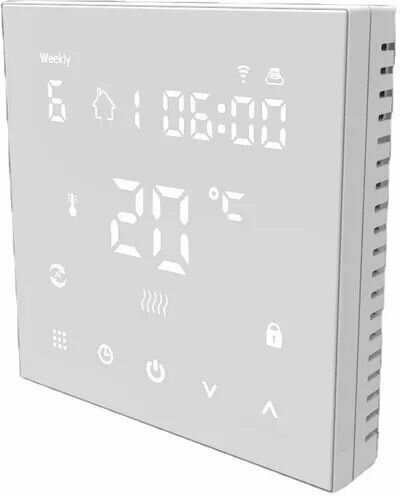 Сенсорный терморегулятор (термостат) 230Вт для тёплого пола и радиаторного отопления, белый - фотография № 4
