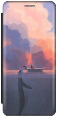 Чехол-книжка Кит и облака на Xiaomi 12T / 12T Pro / Сяоми 12Т / 12Т Про черный