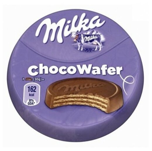 Вафли Милка с начинкой какао покрытые молочным шоколадом 30г Упаковка 30 шт = 900гр/ Milka Choco Wafer Cookies 30g x 30 = 900g - фотография № 2