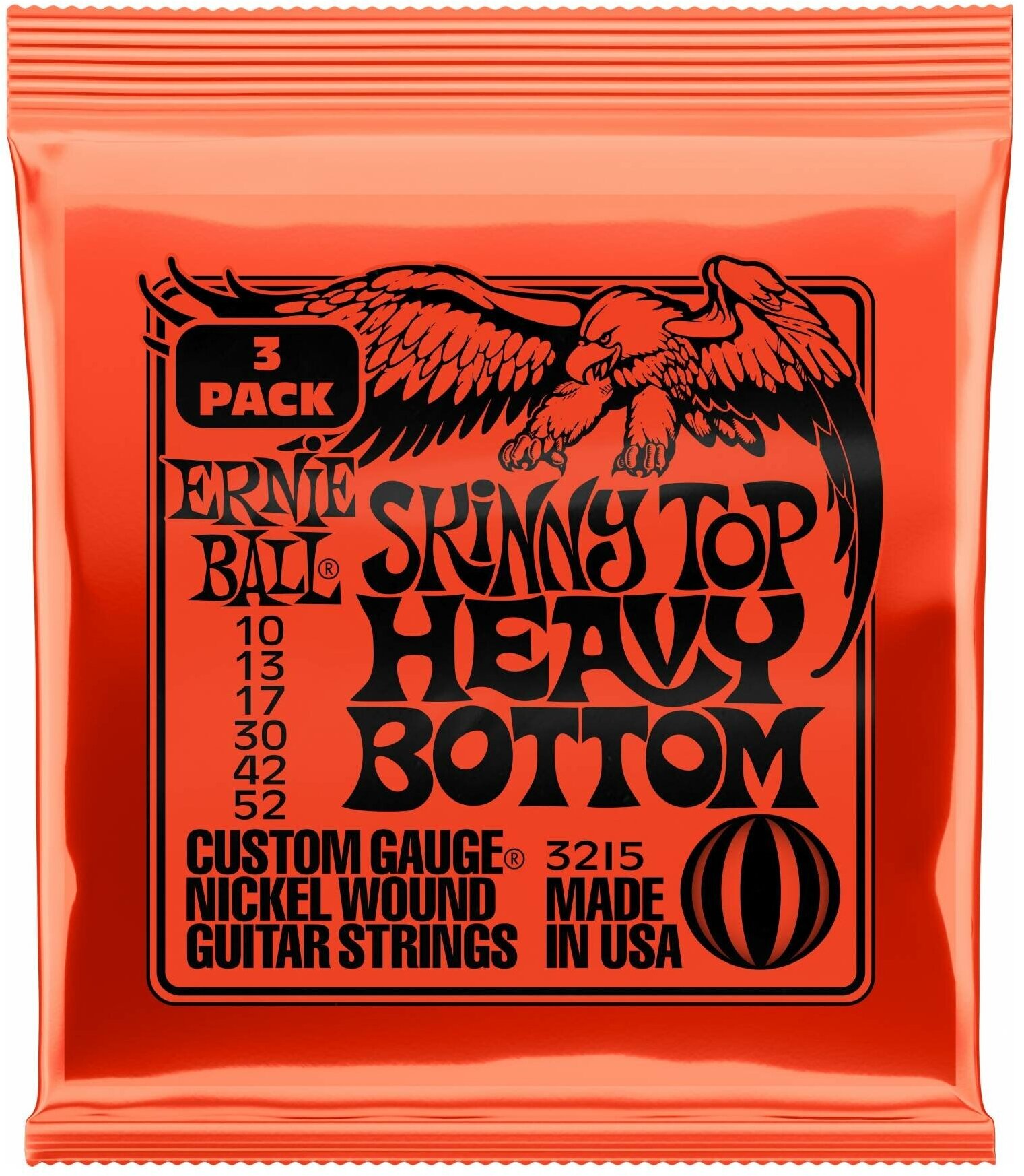 ERNIE BALL 3215 Nickel Wound Slinky Skinny Top Heavy Bottom 3 Pack 10-52 - Струны для электрогитары