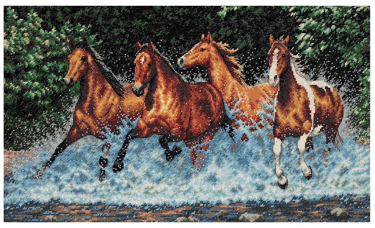 Dimensions Набор для вышивания Galloping Horses (Бегущие лошади) 46 х 25 см (35214)